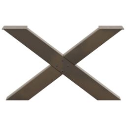 Berkfield Home Coffee Table Legs X-Shaped 2 pcs Natural Steel 70x(42-43) cm Steel in Brown - thumbnail 5