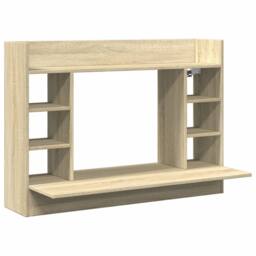 Berkfield Home Wall-Mounted Desk Sonoma Oak 105x48x75 cm Engineered Wood in Light Tan - Size: 105 x 48 x 75 cm