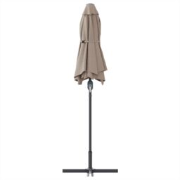 Berkfield Home Garden Parasol Taupe 380 x 196 x 235 cm Powder-coated steel - thumbnail 7