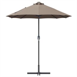 Berkfield Home Garden Parasol Taupe 380 x 196 x 235 cm Powder-coated steel - thumbnail 6
