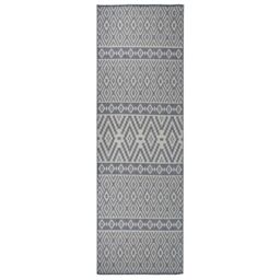 Berkfield Home Outdoor Flatweave Rug 80x250 cm Blue Stripes - Size: Medium - thumbnail 1