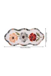 Living and Home Irregular-shaped Rug with Floral Pattern in White - Size: Small - thumbnail 7