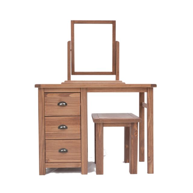 Cabinet Bits Padua 3 Drawer Dressing Table Set Brass Cup Handle in Brown - image 1