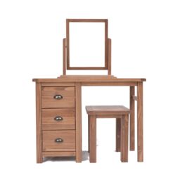 Cabinet Bits Padua 3 Drawer Dressing Table Set Brass Cup Handle in Brown - thumbnail 1