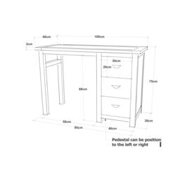 Cabinet Bits Padua 3 Drawer Dressing Table Set Brass Cup Handle in Brown - thumbnail 6