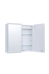 Living and Home LED Illuminated Double Door Frameless Mirror Cabinet in Silver - thumbnail 4