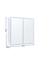 Living and Home LED Illuminated Double Door Frameless Mirror Cabinet in Silver - thumbnail 6