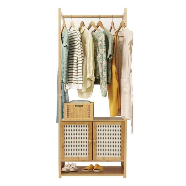 KORVIXA Freestanding Bamboo Clothes Rack in Brown - image 1
