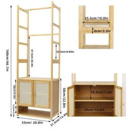 KORVIXA Freestanding Bamboo Clothes Rack in Brown - thumbnail 2