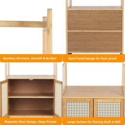 KORVIXA Freestanding Bamboo Clothes Rack in Brown - thumbnail 3