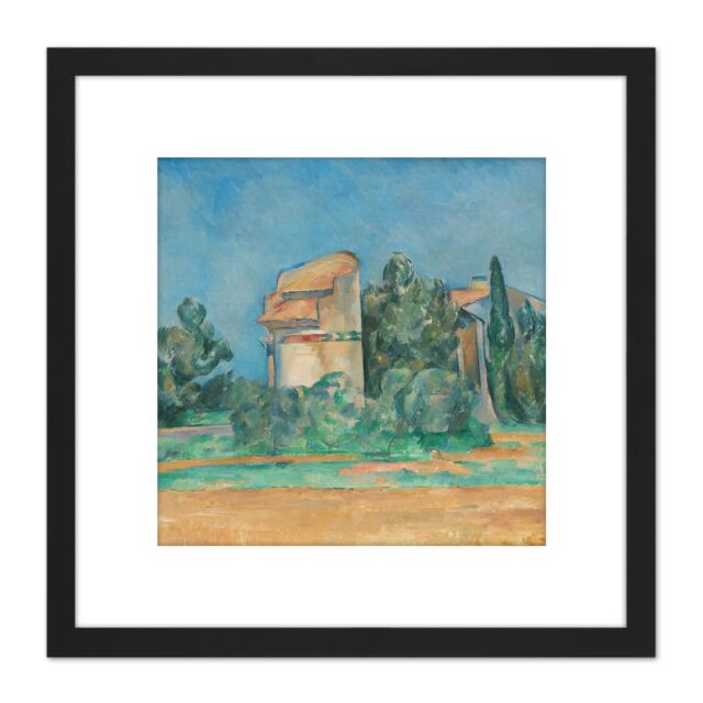 Artery8 Cezanne Pigeon Tower At Bellevue 8X8 Inch Square Wooden Framed Wall Art Print Picture with Mount in Black - image 1
