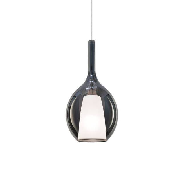 Netlighting Kalique Il 18cm Globe Dome Pendant Ceiling Light Smoke 1x E27 in Grey - image 1