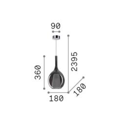 Netlighting Kalique Il 18cm Globe Dome Pendant Ceiling Light Smoke 1x E27 in Grey - thumbnail 2