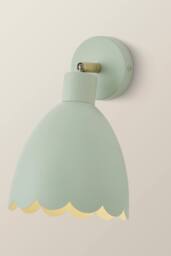 ValueLights Millie Pair of Flower Style Scallop Adjustable Wall Lights & Bulbs in Pale Green - thumbnail 4