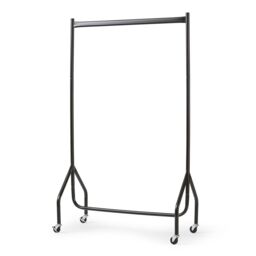House of Home Clothes Rail Heavy Duty Quality Black Metal Stand Rack With Wheels 3ft Long x5ft Tall - thumbnail 5