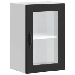 Berkfield Home Kitchen Wall Cabinet with Glass Door¬†Porto Black