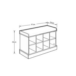FORGEVIO Shoe Bench Oak Storage Compartments in Brown - thumbnail 2