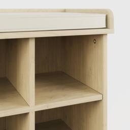 FORGEVIO Shoe Bench Oak Storage Compartments in Brown - thumbnail 4