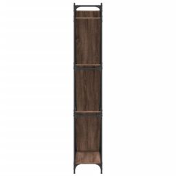 Berkfield Home Bookcase Brown Oak 79x30x180 cm Engineered Wood & Metal - Size: 79 x 30 x 180 cm - thumbnail 6