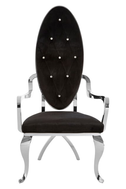 Orsina Luxurious Design Silver Baroque Chair, Comfortable Dining Chair For Kitchen, Comfortable Velvet Dining Chair - image 1