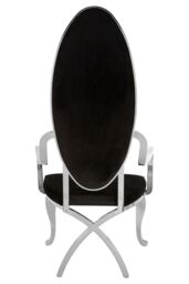 Orsina Luxurious Design Silver Baroque Chair, Comfortable Dining Chair For Kitchen, Comfortable Velvet Dining Chair - thumbnail 4
