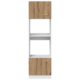 Berkfield Home Microwave Cabinet Lyon Artisan Oak 60x57x207 cm Engineered Wood in Brown - Size: 60 x 57 x 207 cm - thumbnail 6