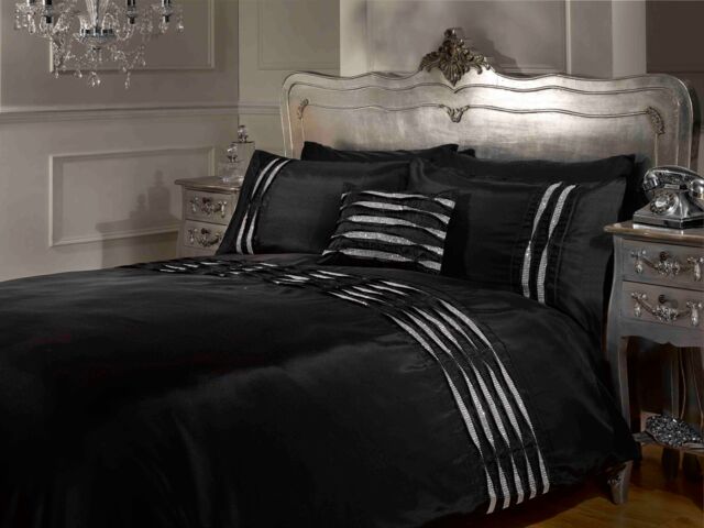 Rapport Home Crystal Boudoir Filled Cushion (50x30 cm) in Black - Size: 30 cm x 50 cm - image 1