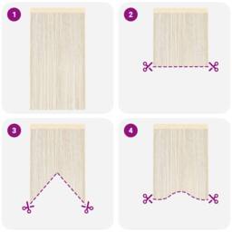 Berkfield Home String Curtains 2 pcs 140x250 cm Cream - thumbnail 6