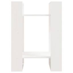 Berkfield Home Book Cabinet/Room Divider White 41x35x57 cm Solid Wood Pine - Size: 41 x 35 x 57 cm - thumbnail 3