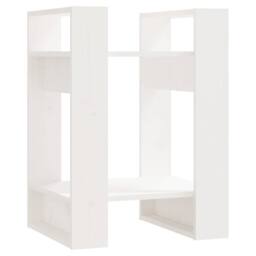 Berkfield Home Book Cabinet/Room Divider White 41x35x57 cm Solid Wood Pine - Size: 41 x 35 x 57 cm - thumbnail 1