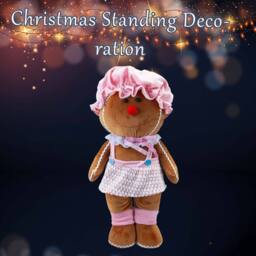 VFM e-Store Christmas Standing Gingerbread Decoration 57cm x 32cm Pink X 1 - Size: 57 cm x 32 cm - thumbnail 3