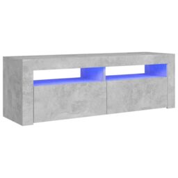 Berkfield Home TV Cabinet with LED Lights Concrete Grey 120x35x40 cm - Size: 120 x 35 x 40 cm - thumbnail 2
