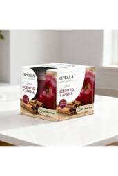 KDMD Apple Cinnamon Glass Jar Scented Candle Long Lasting Gift in Red - thumbnail 2
