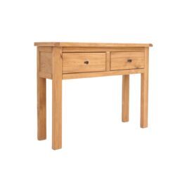 Cabinet Bits Lugo Waxed 2 Drawer Console Table Brass Knob in Light Brown - thumbnail 2