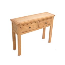 Cabinet Bits Lugo Waxed 2 Drawer Console Table Brass Knob in Light Brown - thumbnail 3