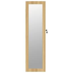 Berkfield Home Mirror Jewellery Cabinet Wall Mounted 30x8.5x106 cm in Brown - thumbnail 4