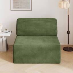 Dprodo Corduroy Modular Sofa, Only Middle Seat, 25V9 in Green - thumbnail 7