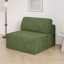 Dprodo Corduroy Modular Sofa, Only Middle Seat, 25V9 in Green - thumbnail 1