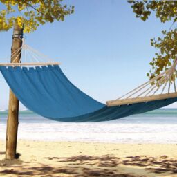 EONLION Blue Outdoor Garden Canvas Hammock Swinging Hanging Camping Travel Bed Lounger - thumbnail 3