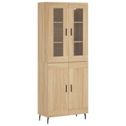 Berkfield Home Highboard Sonoma Oak 69.5x34x180 cm Engineered Wood in Light Tan