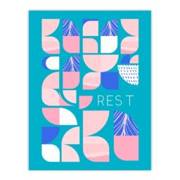 "Wee Blue Coo Wall Art Print Chill Pattern Rest Quote Affirmation Calm Teal Spa Poster in Blue - Size: W24"" x H32""" - thumbnail 1