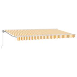 Berkfield Home Retractable Awning Manual Yellow & White 350x200 cm - thumbnail 2