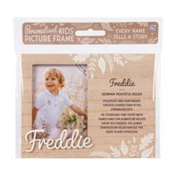 History & Heraldry Personalised Kids Wooden Picture Frame - Freddie in Brown - thumbnail 1