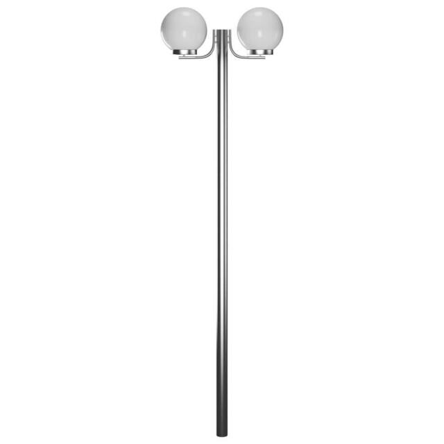 Berkfield Home Garden Lamp Post 2 Lamps 220 cm in Silver - image 1