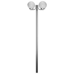 Berkfield Home Garden Lamp Post 2 Lamps 220 cm in Silver - thumbnail 3