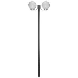 Berkfield Home Garden Lamp Post 2 Lamps 220 cm in Silver - thumbnail 1
