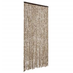 Berkfield Home Fly Curtain Beige & Brown 100x230 cm Chenille - thumbnail 2