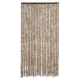 Berkfield Home Fly Curtain Beige & Brown 100x230 cm Chenille - thumbnail 3