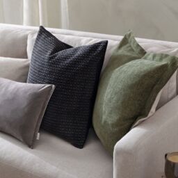 Yard Merton Velvet Cushion in Taupe - Size: 55 cm x 55 cm - thumbnail 6