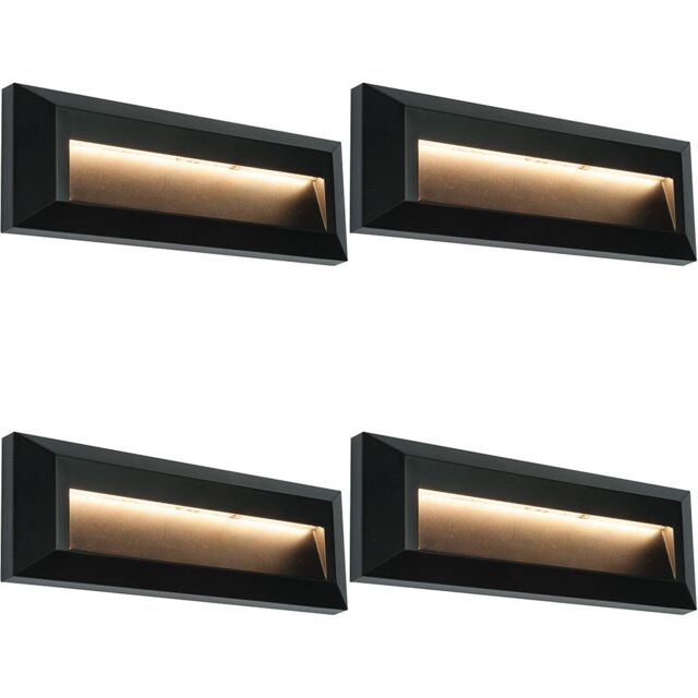 Loops 4 PACK Outdoor Pathway Guide Light - Indirect 2W Warm White LED - Black ABS - image 1